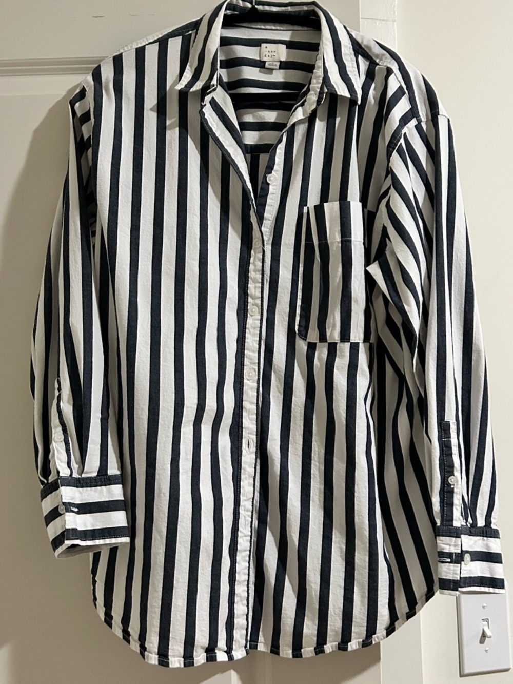 a new day Navy & White Striped Collared Button Shirt